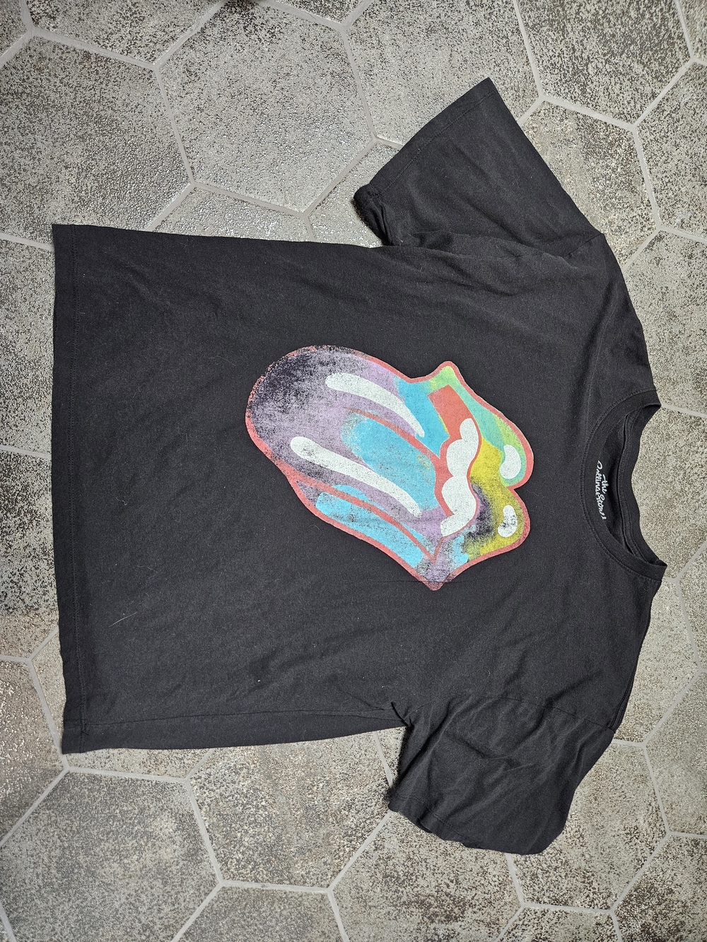 the Rolling Stones Black T Shirt Size L/XL
